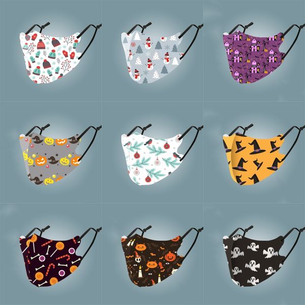 

lue print face mask earhook women cover outside fashion animal masks fabric nose clip#599, Black