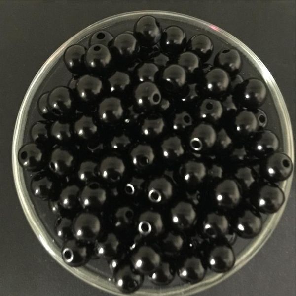 

new 4mm 6mm 8mm 10mm acrylic round pearl spacer loose beads jewelry making bbyrhl, Black