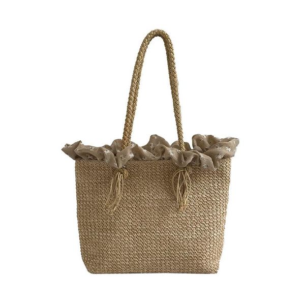 

women summer casual handbag ins popular female beach straw bags holiday lady weave shoulder bag fashion knit bolsa tote ss3271