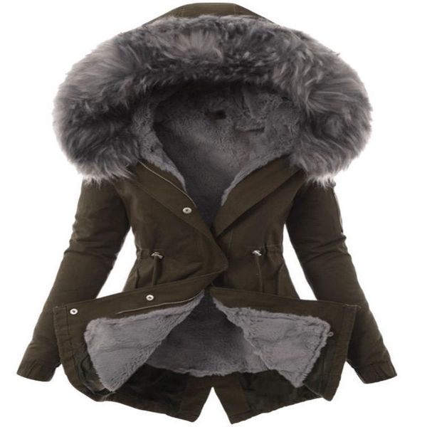 

retrieve button faux clothes adjutable overwear hooded taille elegant women's women fur down parka winter slim jas bontlaag gwmdj, Black;white