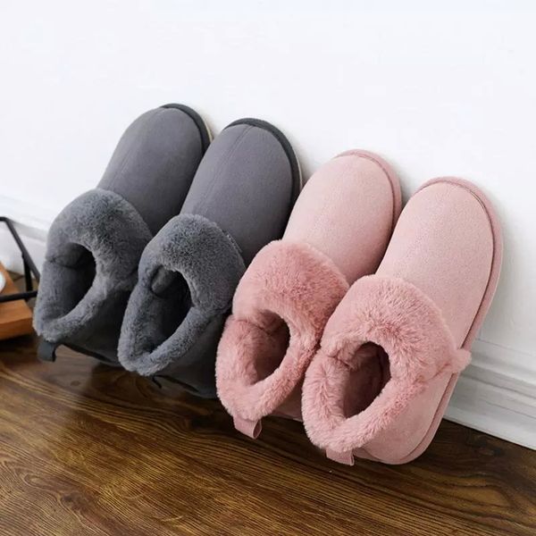 

women indoor slippers warm plush lovers house floor slipper soft sole winter shoes woman men home cotton slippers sh12121 #fq7g, Black