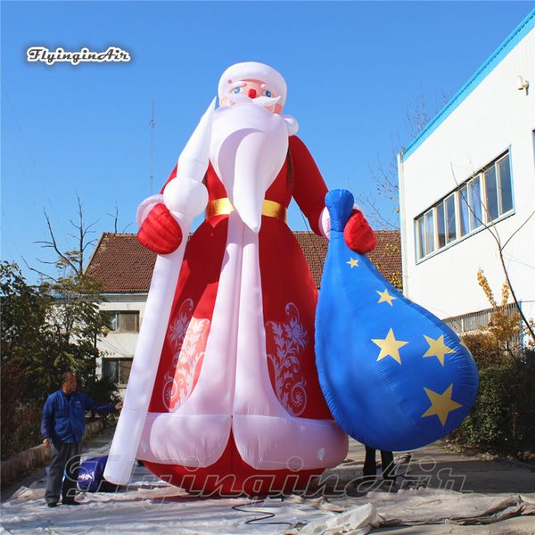 Özelleştirilmiş Noel Karakter Şişirilebilir Yüce Noel Baba 6m Dev Hava Şişmiş Noel Baba Model Balon Açık Mekan Xmas Ekran