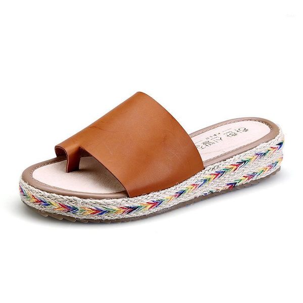 

34-43 slip on woman casual sandal cow leather slipper slip-on espadrilles large size beach sandal for ladies z201, Black