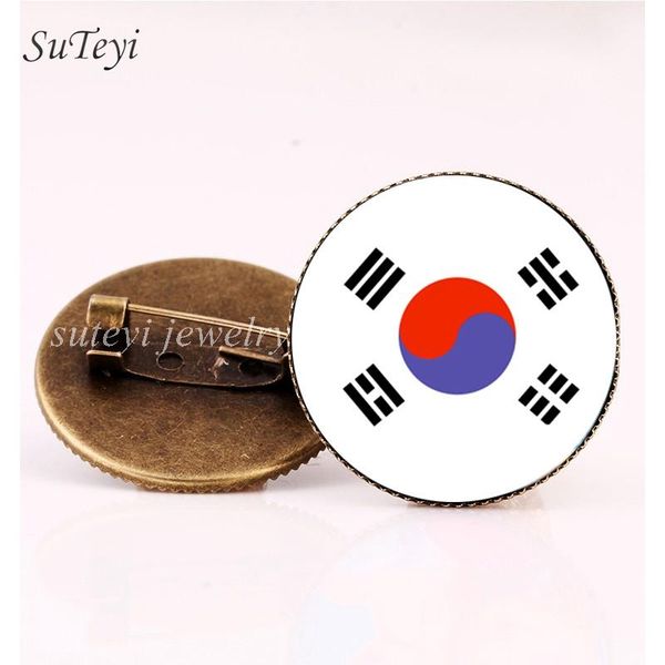 

suteyi east christmas flag glass art brooches brooch badges diy georgia kazakhstan korea pins gift timor philippines jewelry jllaoj, Gray