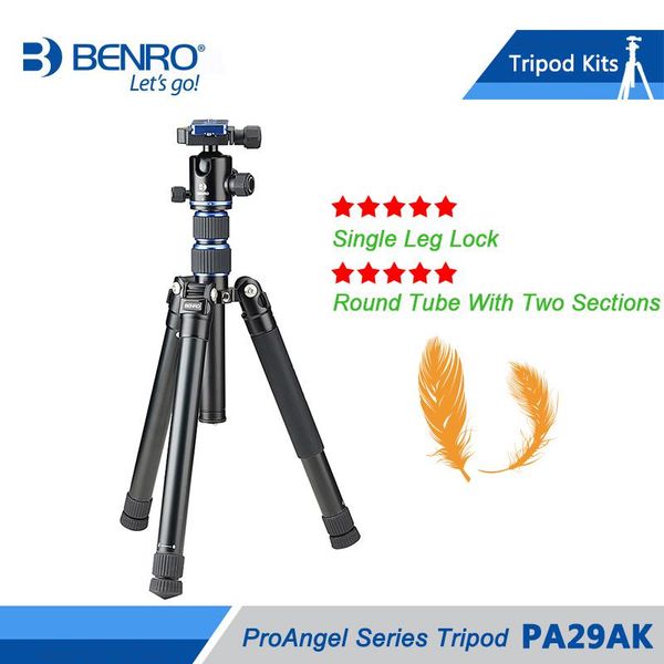 

benro pa29ak tripod aluminum travel tripod kit with ballhead 5 section max loading 10kg ing