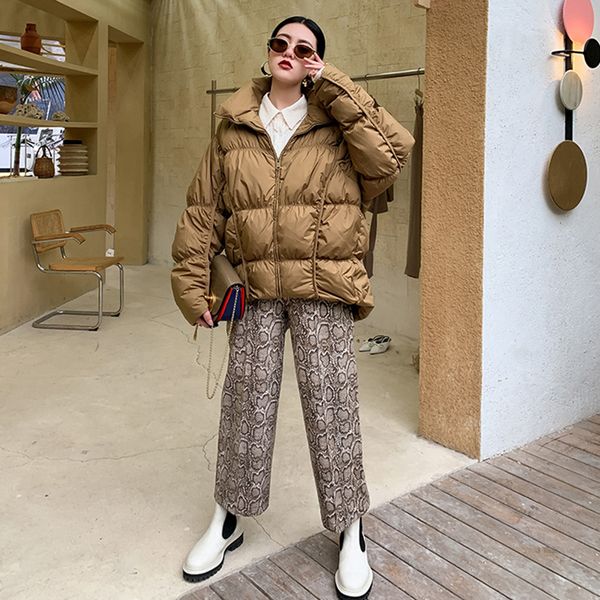 

2020 female short duck loose box a62 color white fat winter parka effects women oversized jas casual tgcjx, Black