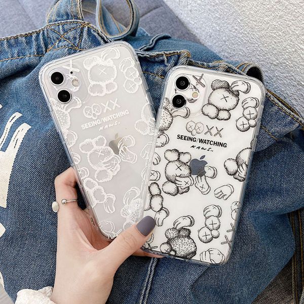 

chao brand co branded black-and-white sketch cartoon is suitable for vip 12 mini pro max case, 11 xr x / xs max, creative