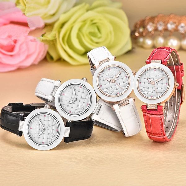 

2020 ladies quartz watch rose metal wrist watch flower rhinestone wristwatchs ladies casual wrist watchs matching dress leathe, Slivery;brown