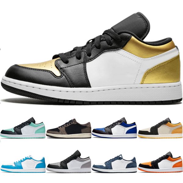

men women low 1s 1 basketball shoes gold toe obsidian island green royal blue shadow women mens trainers outdoor sports shoes