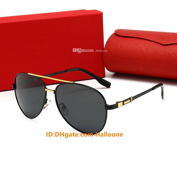 

0123 designers polarized sunglasses men women pilot sunglasses uv400 eyewear classic driver glasses metal frame with glass lens, White;black
