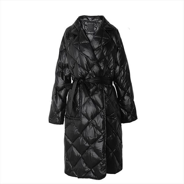 

women black beige cold midi long notch collar sash pocket elegant quilted coat puffer c0248 drop shipping