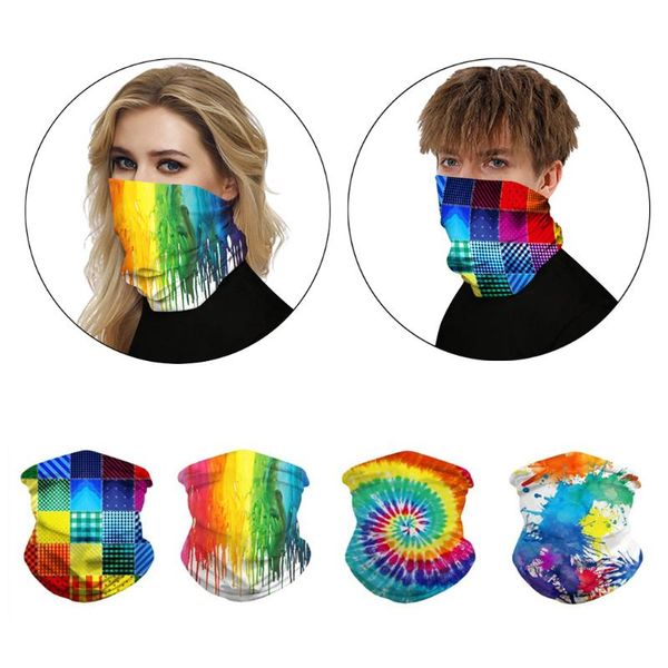 

3d colorful bandana face balaclava neck uv outdoor riding headgear, Black