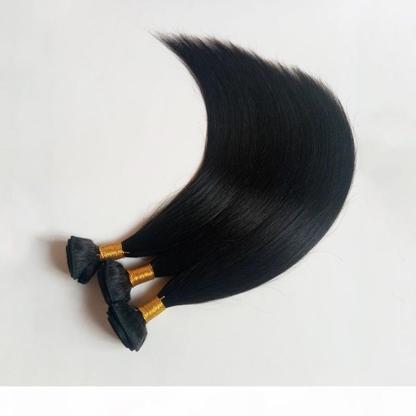 

silky straight brazilian peruvian vrigin human hair unrocessed 3pcs lot 8-30inch natural color indian remy hair weaves extensions, Black