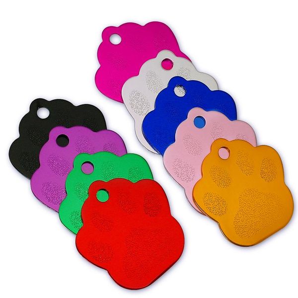 

20pcs/lot dog paw id tag custom pet dog cat collar accessories personalized dog name phone number tags engraved a wmtlsr