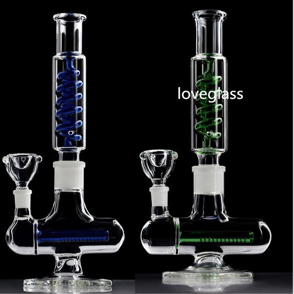 Wasserpfeifen Recycler Dab Rigs Gefrierbare Spule Glas Wasserbongs Rauchpfeife Große Gläser Bong mit 14-mm-Schüssel