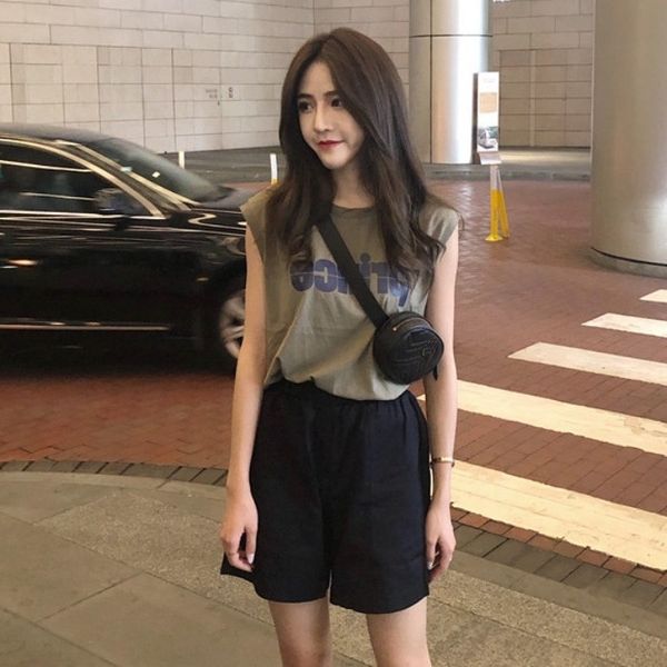 

1n5u3 2020 summer new western light young girl two-piece pantswestern pants style style mature royal sister professional socialite summer gr, Gray