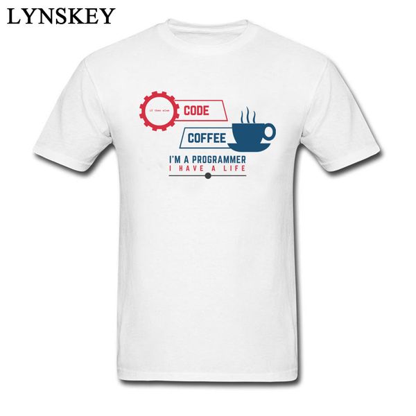 

code and coffee programmer men's round collar cotton short sleeve larger size xxl hoodie designers t shirts sweatshirt