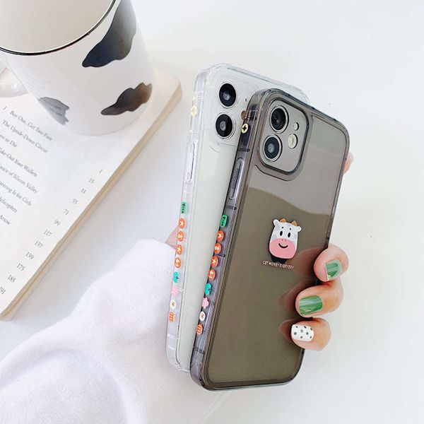 

3cute side cartoon cattle for vip 12 mini pro max case 11 xr x xs creative personality silicone fall proof 8plus /cf1