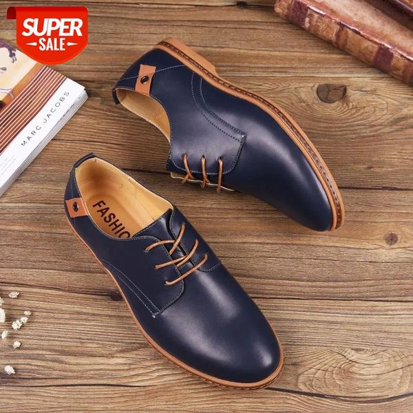 

sneakers men shoes 2020 new fashion solid pu leather man shoes business lace-up mans footwear lace-up casual men sneakers #sh9o, Black