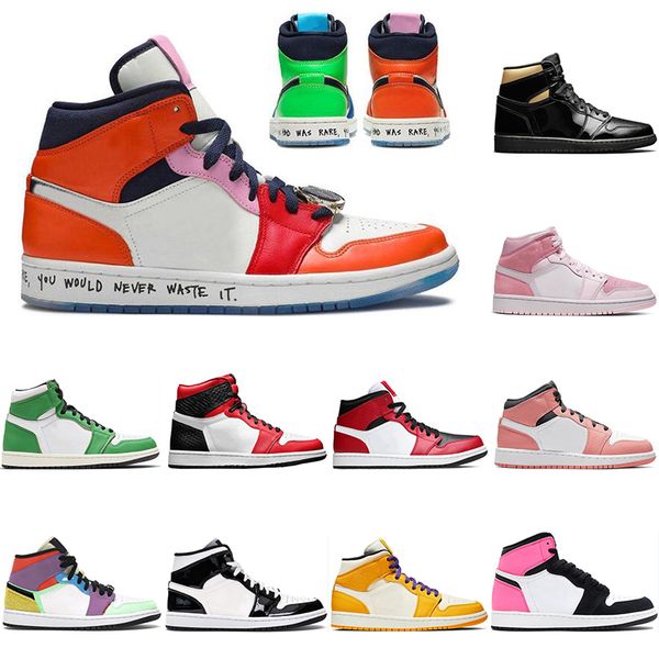 

2021 jumpman 1 1s basketball shoes for women men lucky green fearless mid milan high og black gold mens trainers outdoor sport sneakers