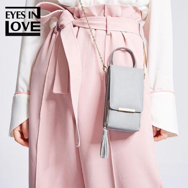 

2020 new women ladies mini single shoulder messenger chain mobile phone bag fashion tassels portable female small change bag