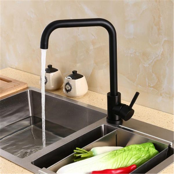 

stainless steel kitchen faucet and cold watertap swivel spout faucet water sink mixer tap bathroom handle black