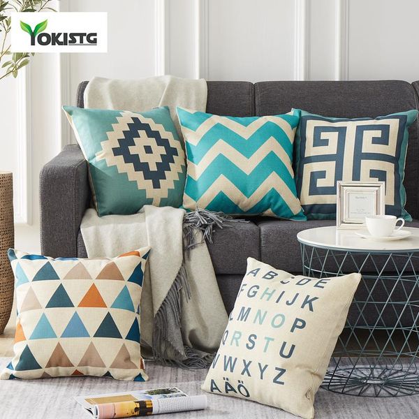 

yokistg geometric decorative throw pillow case linen cotton cushion cover creative decoration for home sofa car covers wmtzpd