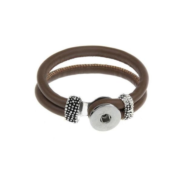 

wholesale snap bracelet&bangles leather bracelets fit 18mm diy snaps button jewelry w bbypcm, Golden;silver