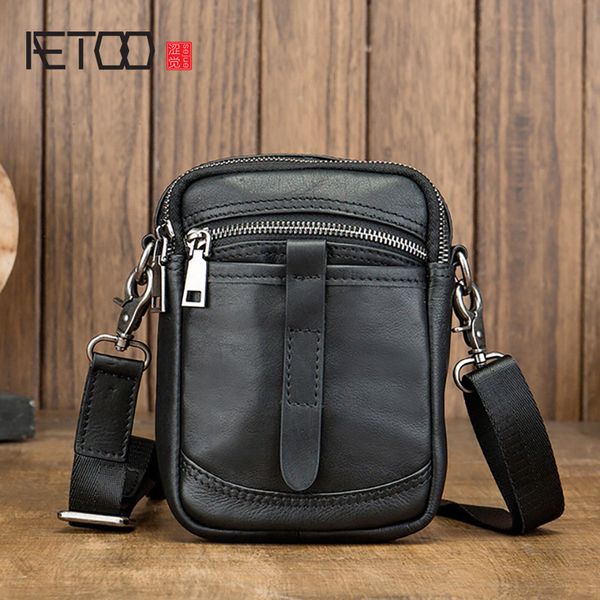 

hbp aetoo leather men's chest bag, multi-function men's shoulder bag, cowhide mobile phone bag