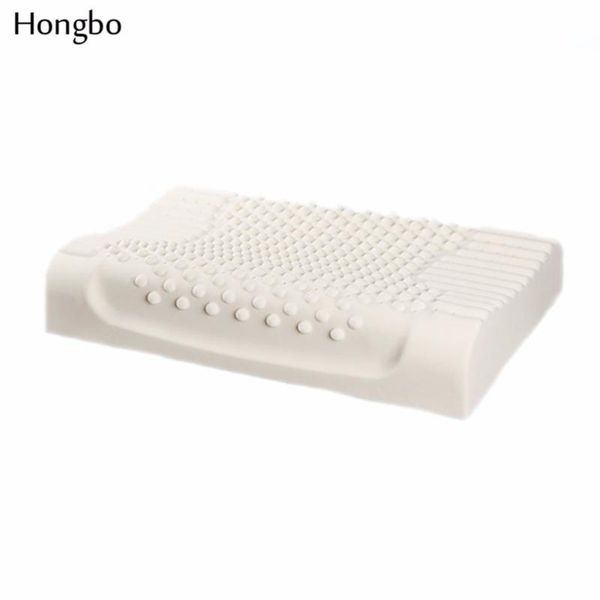 

pillow hongbo 1 pcs breathable latex cervical vertebrae health care orthopedic massage bed bedding natural