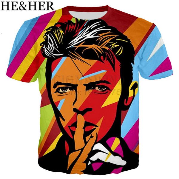 

men david bowie 3d print shirts horror kawaii graphic men clothing