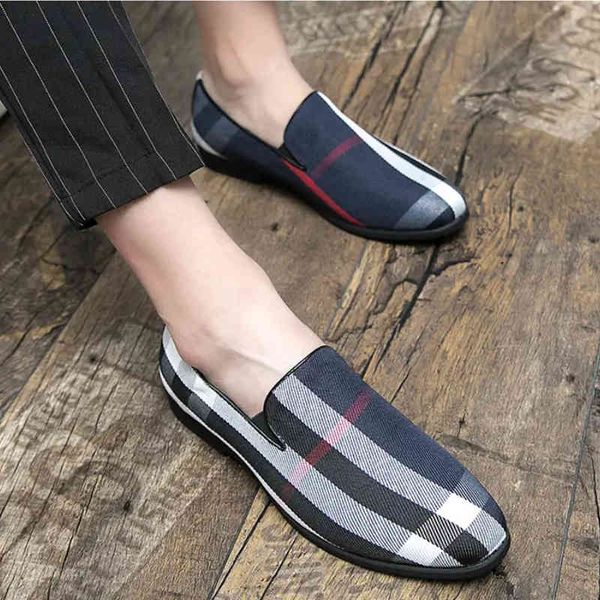 

casual plaid business shoes men one foot pedal lefu comfortable and lightweight low heel anti slip trend hairstylist classic versatile dh143, Black