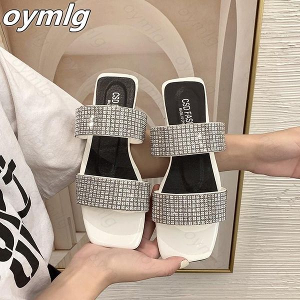 

sandals 2021 women summer slippers fashion bling female black white flip flops beach diamond flat shoes outdoor glitter