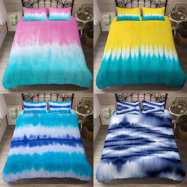 

zeimon tie dye комплект постельных принадлежностей 3d geomety печатных микрофибры королева король пододеяльник с подушки шам постельные прин