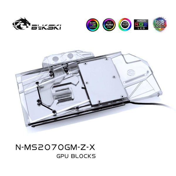 

bykski graphics card full cover gpu water cooling block for msi geforce rtx2070 gaming z 8g gpu cooler sync mobo,n-ms2070gm-z-x