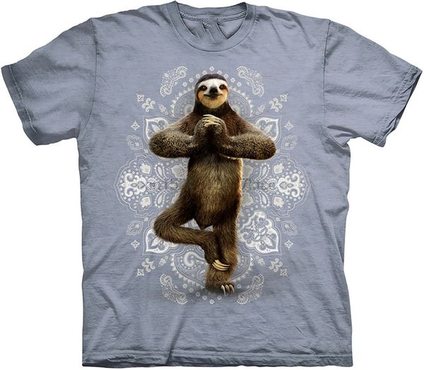 

the mountain namaste sloth grey yoga animal t shirt 2xl 3xl 4xl 5xl tee shirt sport hooded sweatshirt hoodie