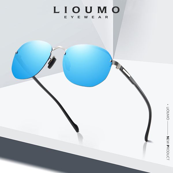 

lioumo pilot солнцезащитные очки мужчины поляризованные открытый вождения очки мода крупногабаритные женщин очки зеркало объектива gafas де, White;black