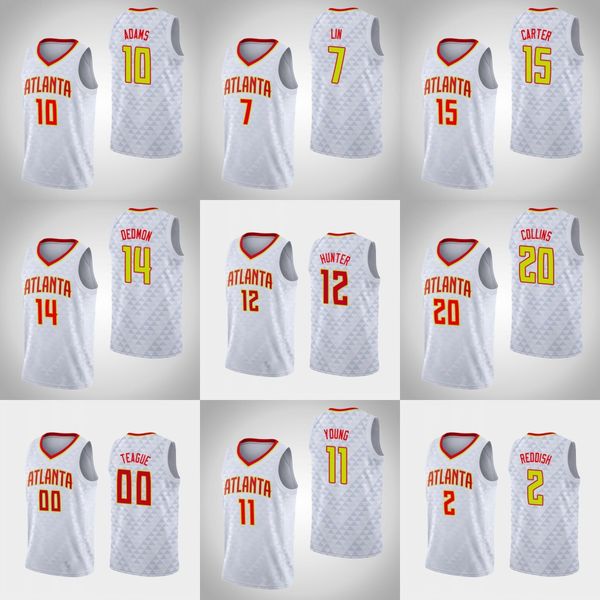 

atlanta hawks men trae young de'andre hunter vince carter kevin huerter nba white custom association swingman jersey, Black