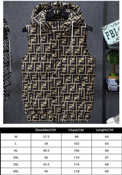 

ff trend jackets men vest sleeveless down cotton jacket europe-america mens designer jackets fashion mens handsome vest selling, Black;white