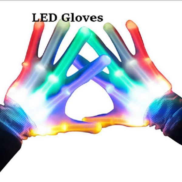 

stage light flashing finger glow mittens xmas dance rave party fun wide light-guiding led lamp gloveer gloves, Blue;gray