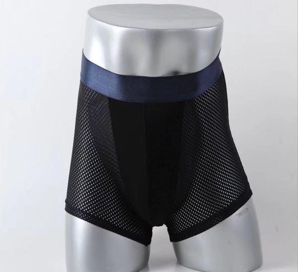 

6 pecs/lot breathable mesh mens boxers brief underwear shorts modal man boxers breathable mens underwear boxers underwear male boxer, Black;white