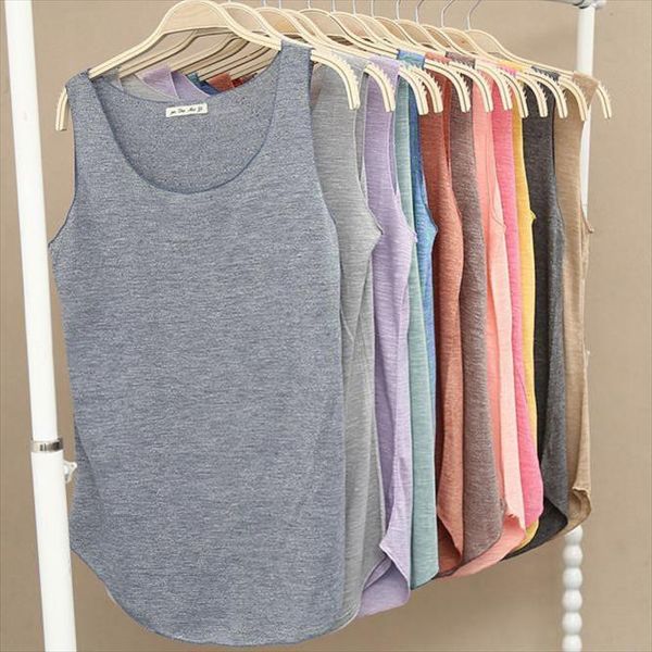 

летние новые tain tops женщины без рукавов круглые шеи свободные футболки женские жилет синглеты капля доставка, White