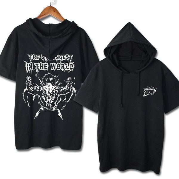 

2021 new casual tshirt anime gurappura hanma yujiro cosplay hoody t shirt baki the grr men women short sleeve hooded t-shirt tp5q, White