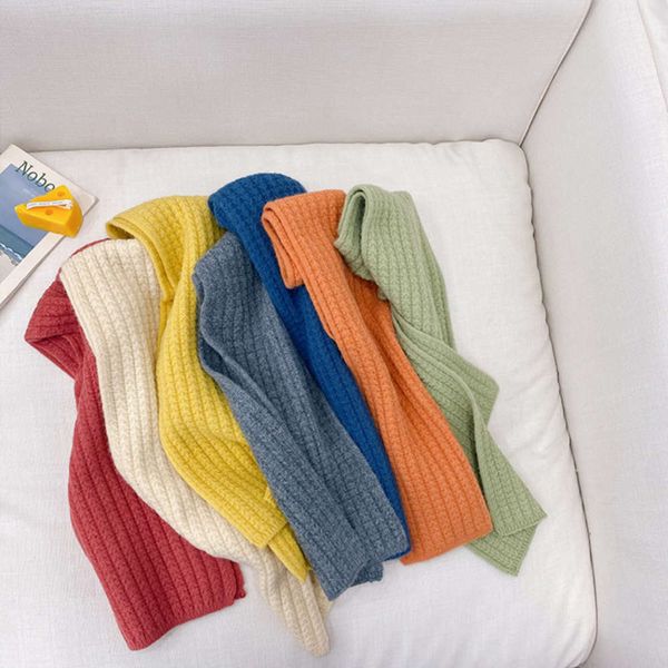 

ambb amo pure babe korean knitting color scarf autumn winter men's and women's fashion children's warm wool neck lf8a, Red;brown