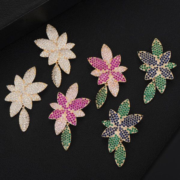 

dangle & chandelier godki spring colorful earrings for women wedding trendy cubic zirconia engagement party dubai bridal 2021, Silver