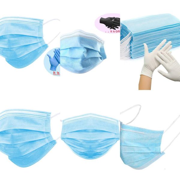 

co face and disposable ply with ear loop elastic 3 breathable cloth meltblown masks gloves gl7t tqirg