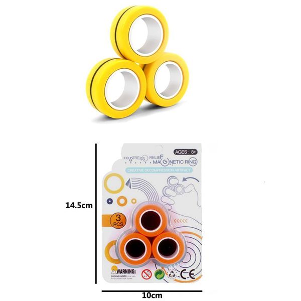

factory7yh4magnetic ring relief toy anti-stress fingears stress reliver finger spinner toys rings for adults kids christmas gifts