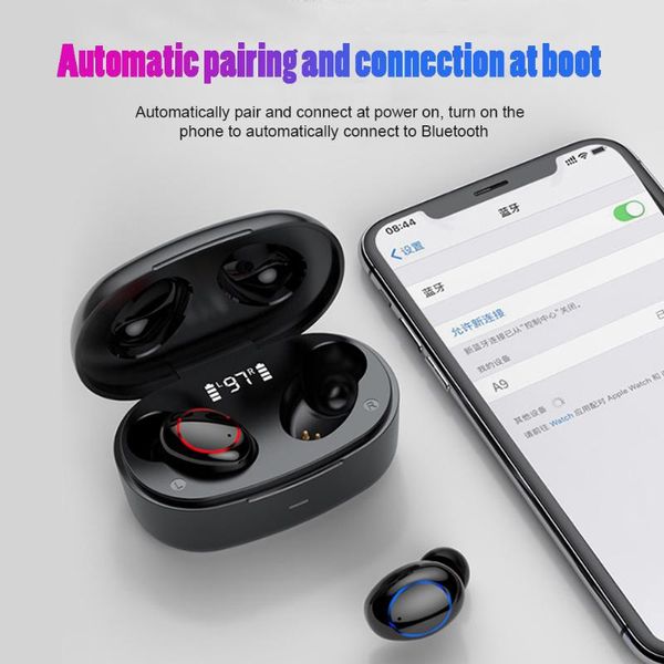

bluetooth 5.1 tws wireless earbuds waterproof auto pairing with charging case stereo sound travel touch control portable gym