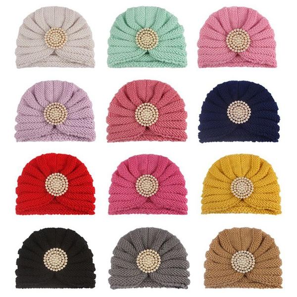

knitted winter baby hat for girls solid color bonnet enfant baby beanie turban hats newborn cap for boys accessories, Slivery;white