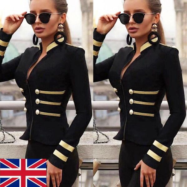 

2020 new women england style zipper bodycon slim jacket outwork slim office lady punk biker motorcycle short outwear coat uk1, Black;brown